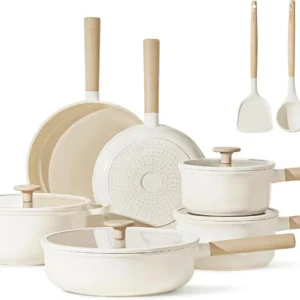 CAROTE Nonstick Pots and Pans Set, 12 Pcs Ceramic Cookware Sets