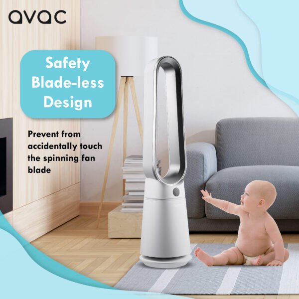AVAC AeroFlow Bladeless Fan: 35W Power, Multi-Angle, Low Noise, Safety Design (CRO722) - Image 3