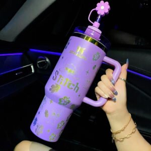 🔥40OZ Stitch Cup 1200ML 🥰 Straw Topper as Free Gift🎁
